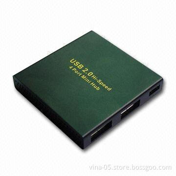 4-port USB Hub with Aluminium Case, Various Colors are Available
